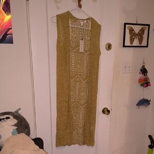 NWT Chelsea & Theodore | Tan Crochet Cardigan